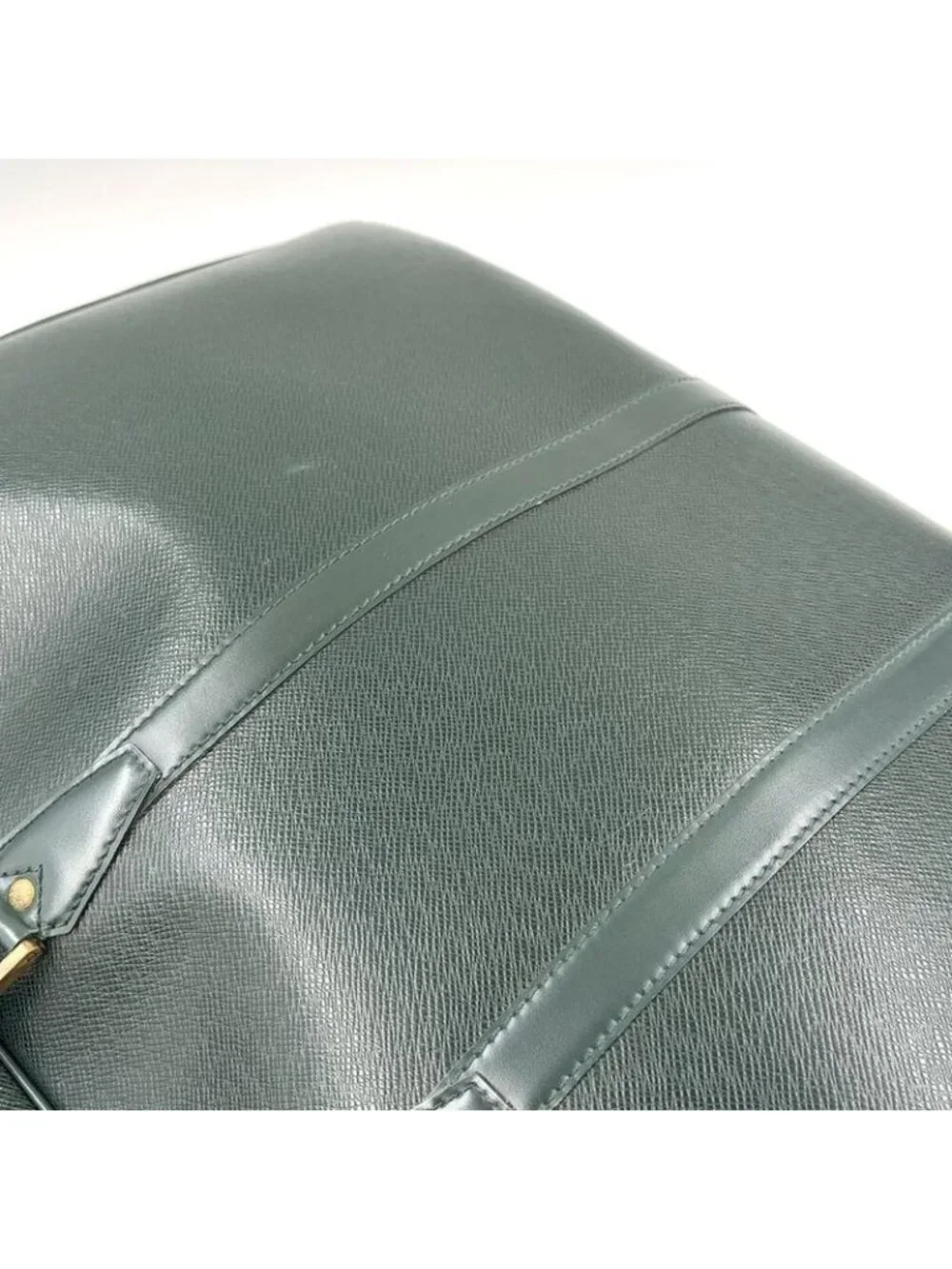 ★SOLD★ Louis Vuitton Elanga Un Posh Taiga Epi Sea Leather Green Boston Bag Gold - Picture 9 of 15